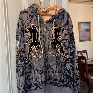 Men’s CHRISTIAN Audigier rhinestone hoodie